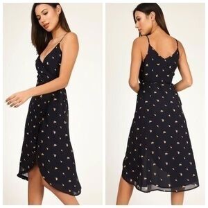 Little Mountain Floral Navy Wrap Dress